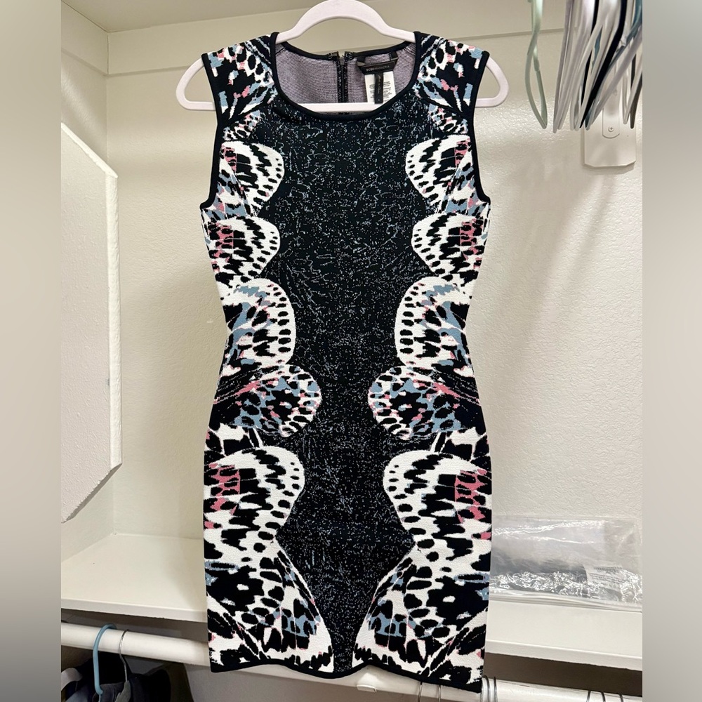 BCBGMaxAzria Black and White “Audrie” Bodycon Dress